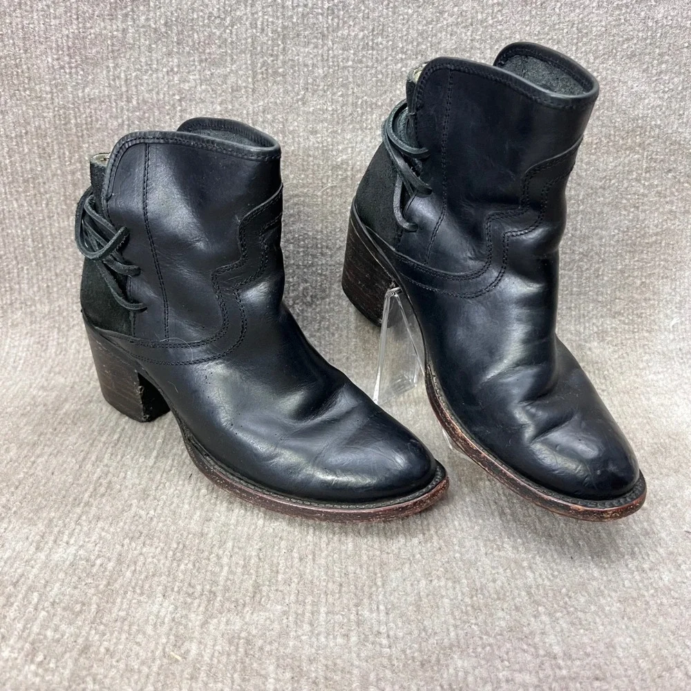 Freebird Casey Leather Ankle Boots with Suede Accents and Laces Detail Ladies 8